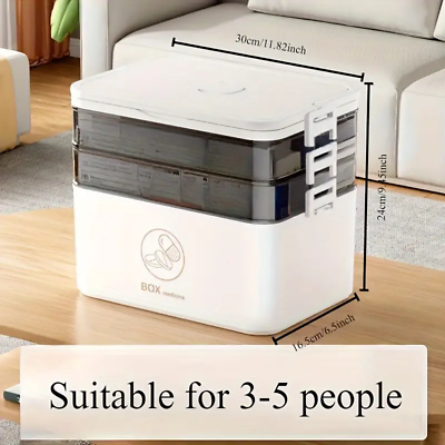 3-Layer Medicine Cabinet Family Storage Dustproof Large Capacity Case Organizer