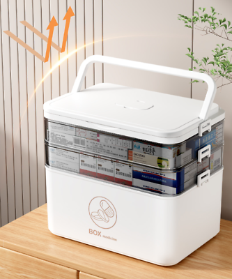 3-Layer Medicine Cabinet Family Storage Dustproof Large Capacity Case Organizer